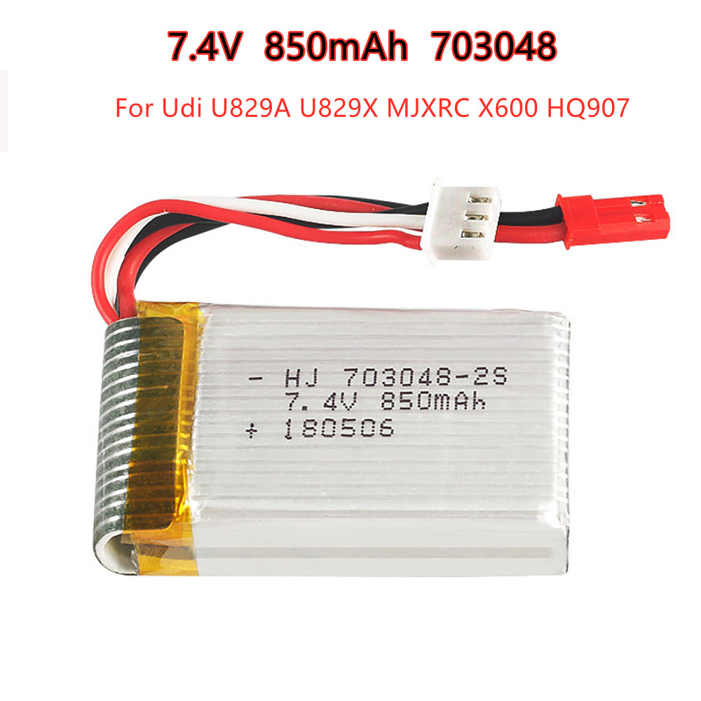 Rc Hobby Hub - 1-5個2s 7.4v 850mah 703048リポバッテリーudi U829A U829X
