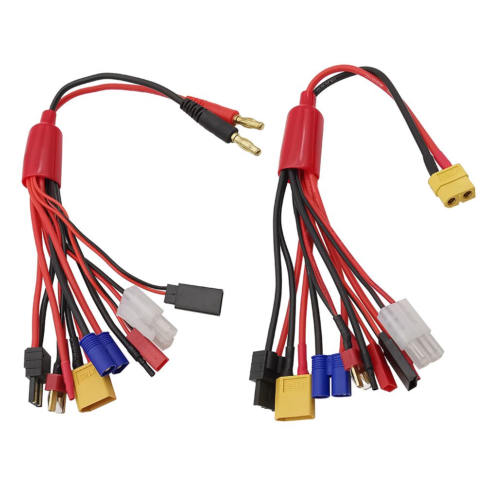 Rc Hobby Charger - 充電器アダプタコネクタ,8 in 1,バナナプラグ,ec3,xt60,jst,trx,futaba,tamiya t,imax b6用リード線,b6acバッテリーケーブル