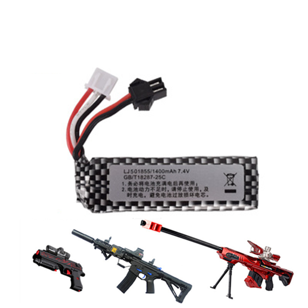 Rc Hobby Hub - 7.4v 1400mah 25C 501855リポ電動水鉄砲部品rcおもちゃリチウムポリマーSM-2Pバッテリー
