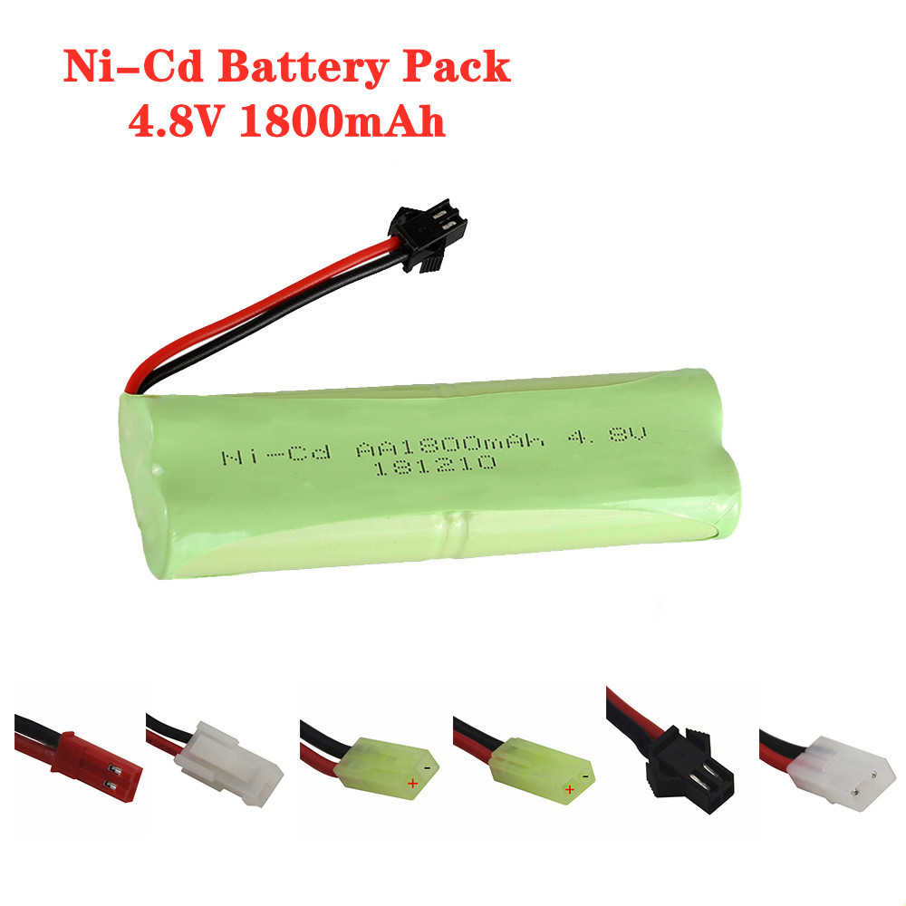 Rc Hobby Light - リモコン玩具用充電式リチウム電池,4.8v,1800mah,4.8v,rcおもちゃ,ボート,ガレージモデル,施設,おもちゃの部品用