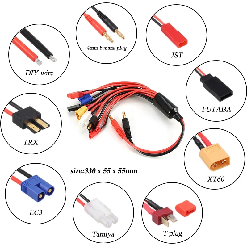 バッテリー充電器変換ケーブル 8in1/11in1 マルチプ - Rc Hobby Line のレビューと価格