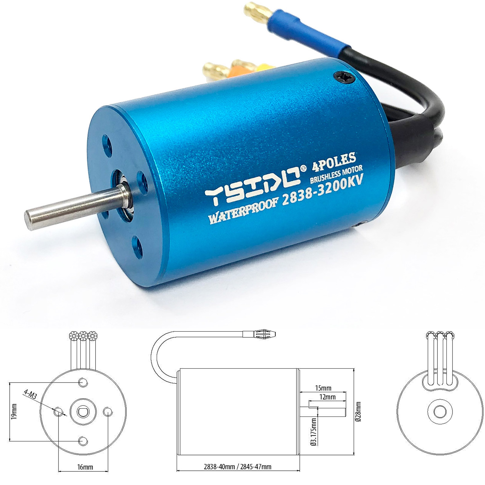 Ysido-リモートコントロールブラシレスモーター,2435 - Rc Remo Hobby のレビューと価格