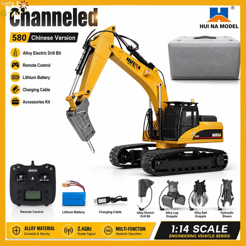 Huina アップグレード 1590 1/14 メタルRC掘 - Rc Hobby Light のレビューと価格